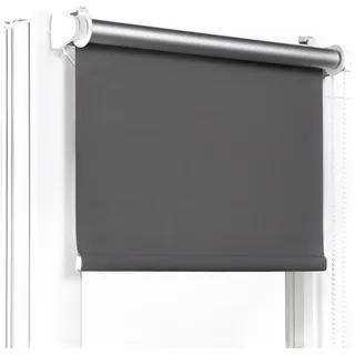 Fenster DEKOR - Rollos Für Fenster Ohne Bohren Dunkelgrau - Verdunkelungsrollo B105 x H120 cm - Klemmrollo Verdunkelung - Fensterrollo Für Balkontüren - Verdunklungsrollo Leicht Zu Installieren