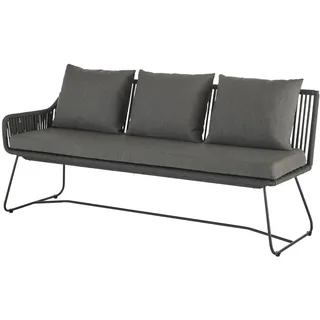 Diamond Garden Kreta Dining Bank lange Ecke links Edelstahl Dunkelgrau inkl. Sitz- und Rückenkissen