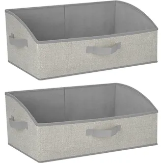 Cozary Aufbewahrungsbox mit Griffen 28L,2 Stück Faltbare Aufbewahrungskorb stoff 50x28.5x20cm,Großer Körbe Aufbewahrung,Ordnungsboxen für Kleidung Spielzeug Werkzeug Kleiderschrank