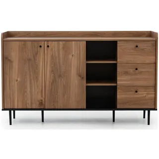 Sideboard 150 cm in Eiche Nb. VAREDO-132 Wohnzimmer Möbel im modernen Vintage Design, B/H/T ca. 150/90/45 cm - Braun
