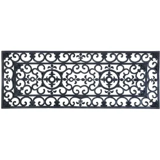 Esschert Design Schmutzfangmatte, Fußmatte in schwarz aus Gummi, rechteckig, Größe XL, extra breit, ca. 120 cm x 45 cm