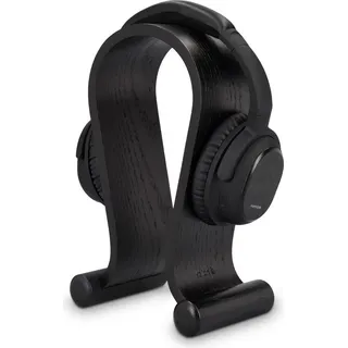 Kalibri Kopfhörerhalter Kopfhörerständer Universal aus Holz - Kopfhörer Halter Headset Halterung - On Ear Headphone Stand - Eichenholz in Schwarz