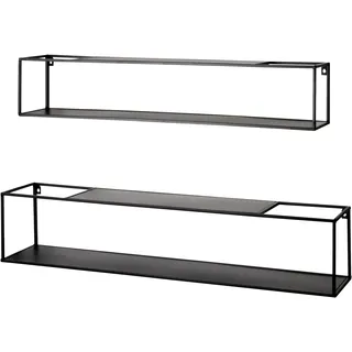 Haku-Möbel Wandregal 85 x 17 x 20 cm Schwarz