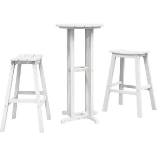 vidaXL Garten Bar Set 3 stk. Weiß HDPE - Weiß
