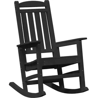 vidaXL Garten-Schaukelstuhl Schwarz HDPE - Schwarz