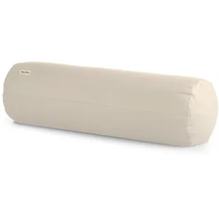 basaho Yoga Bolster Yogarolle | Bio-Baumwolle | Buchweizenschalen | Abnehmbarer und waschbarer Bezug | Yoga Rolle Yogakissen (Natur)