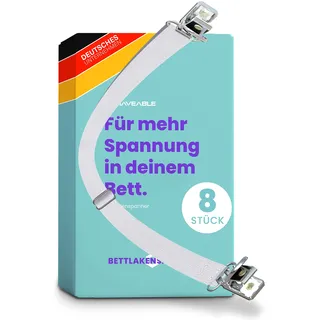 Haveable® Bettlakenspanner verstellbar (8 Stück) für alle Matratzengrößen - Premium Betttuchspanner mit hochwertiger Metallspange (50-200cm) - für faltenfreie Bettlaken und Topper