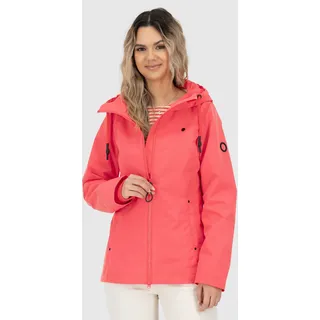 Outdoorjacke ALIFE & KICKIN "LilouAKA", Damen, Gr. XXL, sunset coral, Web, Obermaterial: 100% Polyester, unifarben, figurbetont Po-bedeckend, ohne Ausschnitt, Windstopperbündchen, Jacken Outdoorjacke, leichte, taillierte Übergangsjacke mit verstellbarer Kapuze