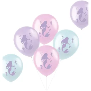 Folat - Luftballons Pastell Meerjungfrau Bunt 33cm - 6 Stück