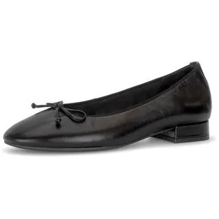 Pumps GABOR, Damen, Gr. 42, schwarz, Nappaleder, Schuhe Pumps, Blockabsatz, Ballerina, mit Zierschleife, G-Weite (=weit)