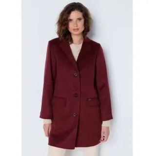 Lois Jeans für Damen. 470372011 Kastanienbrauner Stoffmantel (XS), Lässig, Polyester, Langarm, Bordeaux