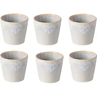 Costa Nova Grespresso handgefertigte Espressotassen – 6er-Set – Grau – Portugiesisches Steingut – 90 ml – Höhe 6 cm - Grau