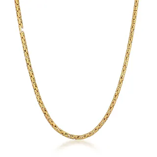 Silberkette KUZZOI "Halskette Herren Glieder Königskette Massiv 925 Silber" Gr. 50, gold, Halsketten, Herren, 50, ohne Stein, Silber 925 (Sterlingsilber), Silberkette