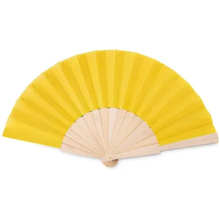 Fächer aus Holz und Polycotton, gelb