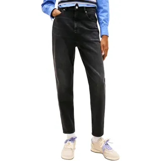 Tommy Jeans Damen Jeans Hose Mom Tapered Fit, Schwarz (Denim Black), 26W/34L
