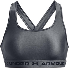Bild von Damen UA Crossback Mid Bra, Sport BH mit mittlerer Unterstützung und herausnehmbaren Körbchen, kühlender, schweißableitender, Pitch Gray, XS