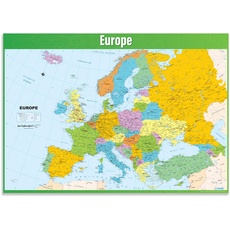 Daydream Education Europakarte, Geographie-Poster, laminiertes Glanzpapier, 85 x 59,4 cm (DIN A1), für den Klassenraum (evtl. nicht in dt. Sprache)