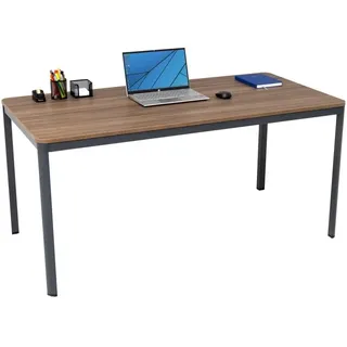 furni24 Schreibtisch Nova 120x80x75cm, Nussbaum, Einfache Montage, Arbeitstisch, Bürotisch, Küchentisch, Esstisch, Druckertisch Büro-Möbel Computertisch Gaming-Tisch Mehrzwecktisch