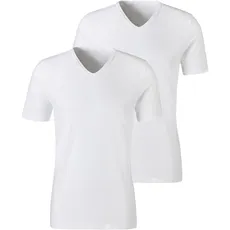 H.I.S Unterziehshirt, (2 St.), mit V-Ausschnitt und kleinem Logo, Unterhemd, T-Shirt, weiß