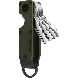 ROSSM Schlüssel-Organizer | Kompakter Schlüsselhalter aus Metall | Minimalistischer innovativer Schlüsselanhänger | Mini-Schlüsseletui, das bis zu 6 Schlüssel schützt