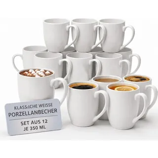 CUQOO Kaffeetasse 0,35 l Weiß 12 St.