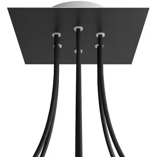 Creative Cables Kroq206f103 Rose-one Square Matte Black Rose-set - Multicolor - 200 mm