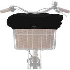 ECENCE 1x Fahrradkorb Regenschutz Schwarz Fahrradkorb Regenschutz Abdeckung, Überzug für Fahrradkorb wasserabweisend, Regenschutzbezug für Fahrradkörbe