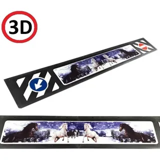 Kotflügel Auflieger 3D-Zeichnung mit Pferden | 35 x 240 cm