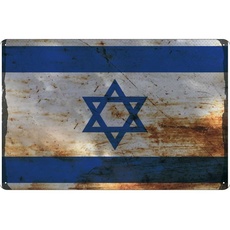 Blechschild Wandschild 20x30 cm Israel Fahne Flagge