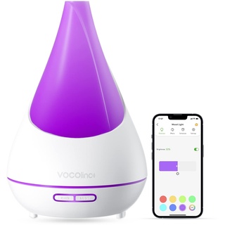 VOCOlinc Alexa Aroma Diffuser,300 ml, funktionieren mit Apple Homekit,Diffuser ätherische öle,leiser Ultraschall-Luftbefeuchter, App-Steuerung,Wasserlose Abschaltautomatik für Zimmer, Büro, Yoga