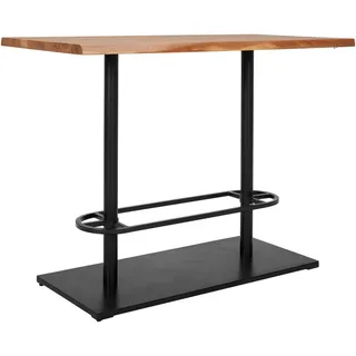 Linea Natura Bartisch , Schwarz, Akaziefarben , Holz, Metall , Akazie , vollmassiv , Holz , rechteckig , Säule, Bodenplatte , 75x105x140 cm , Esszimmer, Esstische, Stehtische