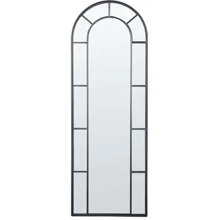 Beliani Wandspiegel Schwarz Metall Oval, 60x170x3 cm