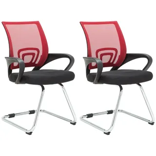 CLP Freischwinger Stoff rot 2er Set