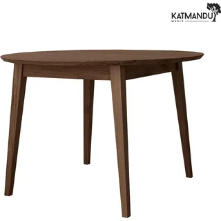 Orbetello Esstisch rund 110 cm Tabacco - Massiver Eichenholz-Tisch im minimalistischen Design - Naturbelassen