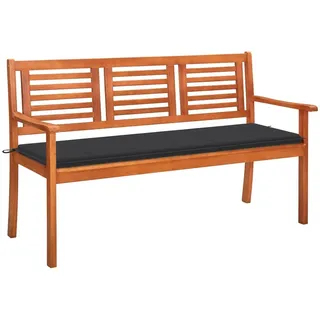 3-Sitzer-Gartenbank mit Anthraziten Auflage 150 cm Eukalyptusholz - Grau