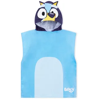 BlueY Badeponcho Kinder mit Kapuze Baumwolle Frottee Poncho Handtuch Kinder Jungen Mädchen Kaputzenhandtuch Bademantel Strand (Blau/Navy)