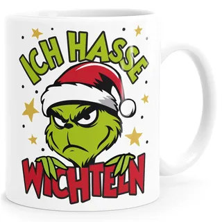 MoonWorks Tasse Weihnachten Grinch Spruch Lustig keine Menschen Geschenkidee Weihnachtsmuffel weiss standard