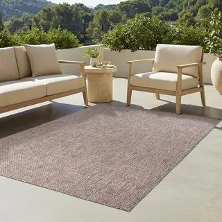 Tapiso Teppich YUCANA Outdoor Braun Balkon UV-beständig 200 x 200 cm - Braun