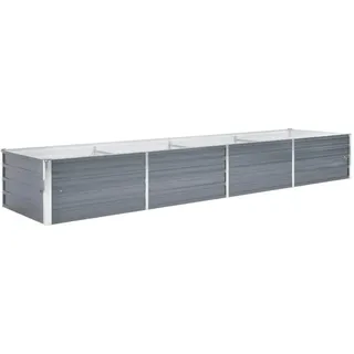 vidaXL Garten-Hochbeet Verzinkter Stahl 320 x 80 x 45 cm Grau