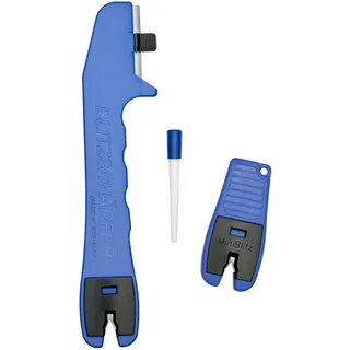 BLITZSCHÄRFER Set 3 teilig Messerschärfer Messerschleifer Scherenschleifer Blitzschärfer Miniblitz Keramikschärfer manuell tragbar