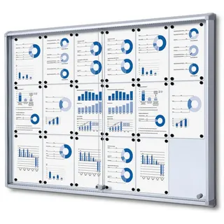 Showdown® Displays Schaukasten SL B1 silber 18x DIN A4