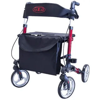 Antar AT51006R Aluminium Faltbar Rollator, rot, 8000 g