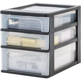Iris Ohyama Schreibtisch Organizer 3 Schubladen Schwarz
