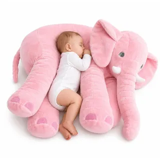 Gustaw Groß Elefant (Rosa, 85cm) - Plüsch Kuscheltier, Plüschelefant - XXL Elephant Tier, Weiche und Kuschelige Stofftiere, Plüschtier Kinder, Baby.