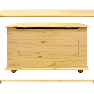 Möbilia Home affaire Truhe mit massiver Holzklappe, beige