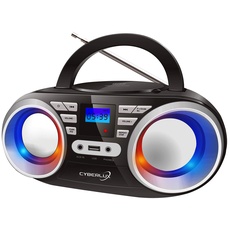 Tragbarer CD-Player | LED-Discolichter | Boombox | CD/CD-R | USB | FM Radio | AUX-In | Kopfhöreranschluss | 20 Speicherplätze | Kinder Radio | Kompaktanlage