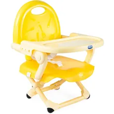 Chicco Pocket Snack Kindersitzerhöhung Esszimmerstuhl für Kinder von 6 Monaten bis 3 Jahren 15kg,tragbarer und verstellbarer Babyhochstuhl mit kompaktem Verschluss und abnehmbarem Tablett SAFFRON