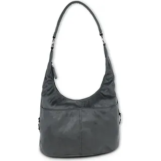 DrachenLeder Damen Beuteltasche Tasche grau Kunstleder 37x18x25 cm D2OTS100K - Grau