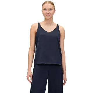Vera Mont Satinbluse mit V-Ausschnitt Blau 46