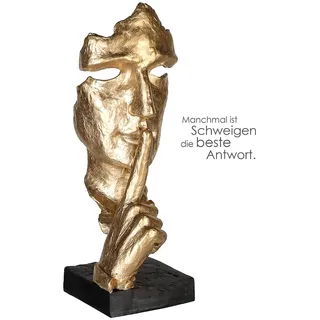 Casablanca by Gilde Casablanca Deko Skulptur Silence Poly - goldfarben - Höhe 39 cm